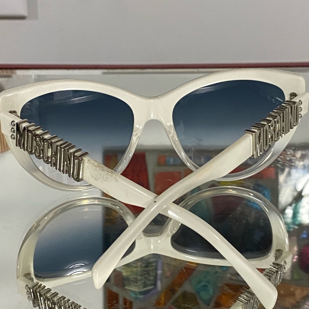 Moschino White Cat-Eye Sunglasses